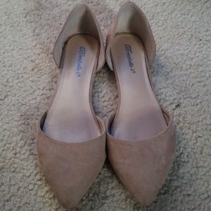 Nude Pointed Toe Flats